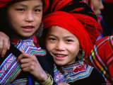Ethnic Red H'mong of Northern Vietnam Are Known for Their Big Hair, Muong Hum, Lao Cai, Vietnam Photographic Print by Stu Smucker