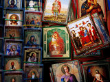 Religious Paintings for Sale Outside Patriarchal Church, Bucharest, Romania Photographie par Richard I'Anson