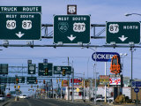 Route 66, Road Signs Amarillo Boulevard, Amarillo, Texas Fotografisk tryk af Witold Skrypczak