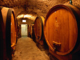 Aging Barrels in Castellina in Chianti Enoteca, Chianti, Tuscany, Italy Lámina fotográfica por John Elk III