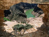 Rock Arch Framing River Running through Bighorn Canyon, Devil Canyon Overlook, Near Lovell, Wyoming Photographic Print by Holger Leue