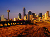 Houston Street Viaduct and Skyline from Trinity River Levee, Dallas, Texas Photographic Print by Witold Skrypczak