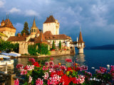 Oberhofen Castle, Lake Thun, Thun, Bern, Switzerland Photographic Print by David Tomlinson