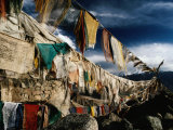 Prayer Flags Above Leh, Ladakh, Leh, Jammu and Kashmir, India Fotografie-Druck von Richard I'Anson