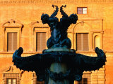 Detail of Fountain in Front of Sun-Lit Building, Florence, Tuscany, Italy Photographic Print by John Elk III