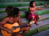 Polynesian Musicians, Tahiti, the Society Islands, French Polynesia Photographic Print by Peter Hendrie
