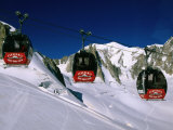 Valle Blanche Aerial Tramway Cabins, Rhone-Alpes, France Photographic Print by John Elk III
