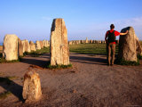 Raised Stones of Ales Stenar Stoneship, Osterlen, Skane, Sweden Photographic Print by Anders Blomqvist