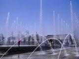 Fountain in Front of Big Goose Pagoda, Xi'an, Shaanxi, China Photographic Print by Krzysztof Dydynski