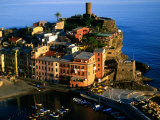 Town on Ligurian Sea from Above, Vernazza, Liguria, Italy Photographic Print by Glenn Van Der Knijff