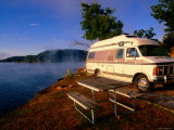 Campervan Parked Beside Lake, Ozark National Park, Missouri Photographic Print by John Elk III