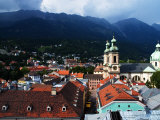 View over Altstadt and Nearby Mountains, Innsbruck, Tirol, Austria Photographie par Glenn Beanland