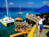 Catamarans Moored outside Margaritaville Pub and Restaurant, Montego Bay, Jamaica Photographic Print by Richard Cummins