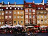 Summertime Open-Air Cafes on Old Market Square, Warsaw, Mazowieckie, Poland Photographic Print by Krzysztof Dydynski