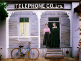 Mural Depicting Women on Doorstep, Vancouver Island, British Columbia, Canada Photographic Print by David Tomlinson