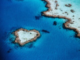Heart-Shaped Reef, Hardy Reef, Near Whitsunday Islands, Great Barrier Reef, Queensland, Australia Photographie par Holger Leue