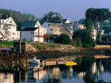 Houses along Boothbay Harbor, Boothbay, Maine Photographic Print by John Elk III