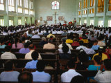 Church Service, Vava'U Group, Tonga Photographic Print by Peter Hendrie