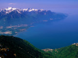 Montreux, Lake Geneva and French Alps from Rochers de Naye, Montreux, Vaud, Switzerland Photographie par Glenn Van Der Knijff