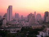 Sunset over City Buildings, Bangkok, Thailand Photographic Print by Stu Smucker