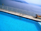 Pool of Hotel la Palma Next to Lake Maggiore, Stresa, Piedmont, Italy Photographic Print by Martin Lladó