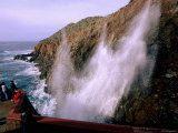 Visitors Watching La Bufadora Sea Spout, Ensenada, Baja California, Mexico Photographic Print by John Elk III