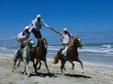 Horse Riding Acrobatics at Traditional Berber Wedding, Djerba Island, Medenine, Tunisia Lámina fotográfica por Ariadne Van Zandbergen