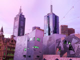 Federation Square at Dusk, Melbourne, Victoria, Australia Photographic Print by John Banagan