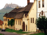 Spisska Kapitula Church Settlement and Spis Castle in Distance, Spisske Podhradie, Spis, Slovakia Lámina fotográfica por Witold Skrypczak