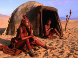 Himba Women in Front of Traditional Hut, Kaokoveld, Kunene, Namibia Photographic Print by Ariadne Van Zandbergen