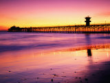 Seal Beach Pier at Sunset, California Photographic Print by Richard Cummins