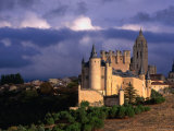 Alcazar on Stormy Day, Segovia, Castilla-Y Leon, Spain Photographic Print by John Banagan