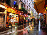 Qaurtier , Latin Quarter at Night, Rue de la Huchette, Paris, Ile-De-France, France Reprodukcja zdjęcia autor John Elk III