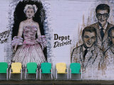 Mural of Musicians on a 19th Street Furniture Store, Lubbock, Texas Photographic Print by Richard Cummins