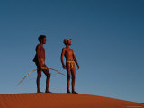 Kalahari Bushmen Standing on Sand Hill, South Africa Photographic Print by Ariadne Van Zandbergen