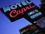 Motel Neon Sign, Act, Union Square, San Francisco, California Photographic Print by Ray Laskowitz