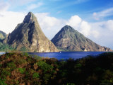 The Pitons Seen from Anse Chastanet, Soufriere Photographic Print by Holger Leue