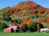 Farm Surrounded by Autumn Foliage, Near St. Johnsbury, St. Johnsbury, Vermont Photographic Print by John Elk III