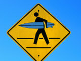 Surfer Warning Sign, Kauai, Hawaii Photographic Print by Holger Leue