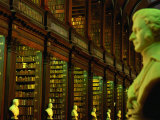 Bust in Longroom of Old Library in Trinity College, Dublin, Leinster, Ireland Photographic Print by Oliver Strewe