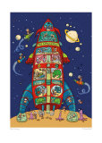 The Space Rocket Poster di Joelle Dreidemy