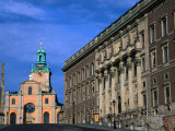 Kungliga Slottet and Storkyrkan from Slottsbacken in Old Stockholm, Stockholm, Sweden Photographic Print by Anders Blomqvist