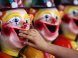 Placing the Ball Down Clown's Mouth at Sunbury Show, Victoria, Australia Photographic Print by Daniel Boag