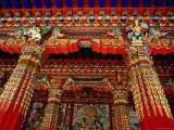 Portico Decoration at Entrance to Main Prayer Hall in Dacanglamu Saichi Temple, Langmusi, China Photographic Print by Krzysztof Dydynski