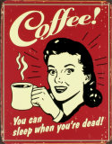 Café ! Plaque en métal