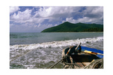 Fishing Boat on Maunabo Beach, Puerto Rico Photographic Print by George Oze