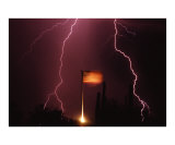 American Flag and Lightning-Wild and Free Photographic Print by Susan Strom
