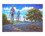 Robots and Bluebonnets Lámina giclée por jack connelly