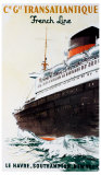 Cie Gle Transatlantique reproduction procédé giclée par Albert Brenet