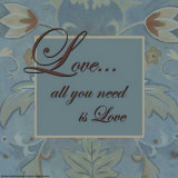 Tapestry Flowers, Love Print by Sara Anderson